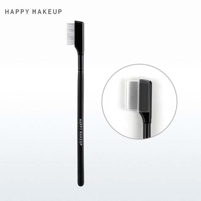 HAPPY MAKEUP 1Pcs Stainless Steel Eyebrow Comb Double-Sided Dual Purpose Makeup Brush Eyelash Comb with Cover Cosmetic Tools
