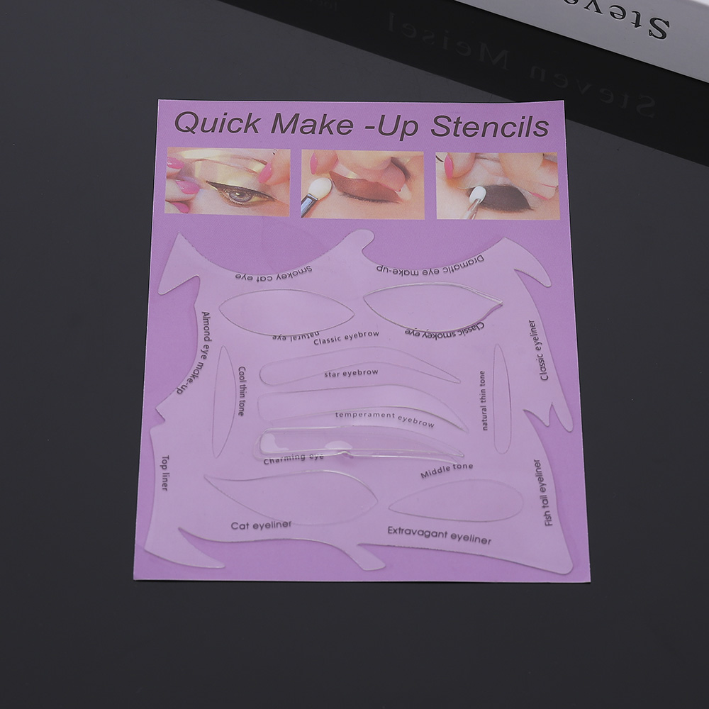 Multifunction Eye Makeup Stencils  Eyeliner Stencil Template Shaping Tools Eyebrows Eye Shadow Makeup Template Tool Card