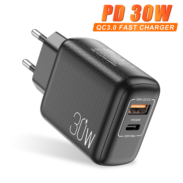 Quick Charge 3.0 QC PD 30W Charger PD3.0 QC3.0 USB Type C Fast Charger  Phone PD Charger