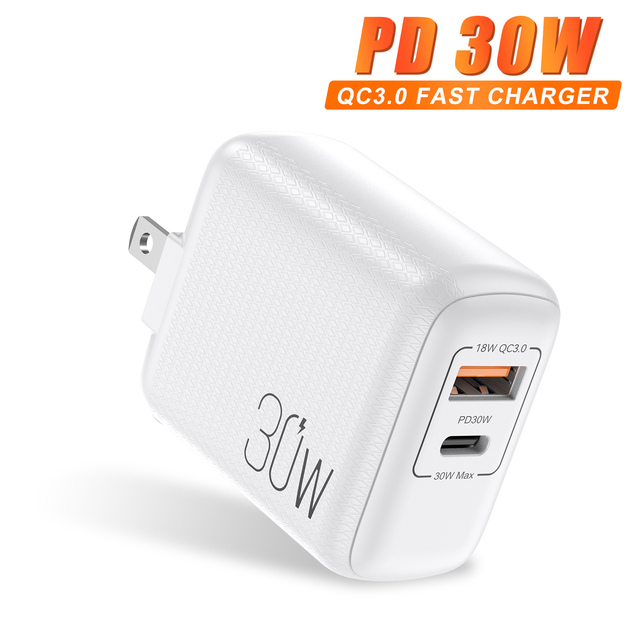 Quick Charge 3.0 QC PD 30W Charger PD3.0 QC3.0 USB Type C Fast Charger  Phone PD Charger