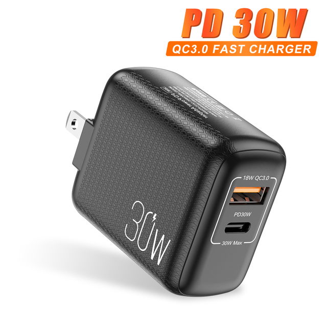 Quick Charge 3.0 QC PD 30W Charger PD3.0 QC3.0 USB Type C Fast Charger  Phone PD Charger