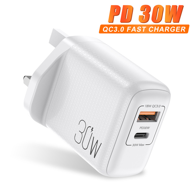 Quick Charge 3.0 QC PD 30W Charger PD3.0 QC3.0 USB Type C Fast Charger  Phone PD Charger