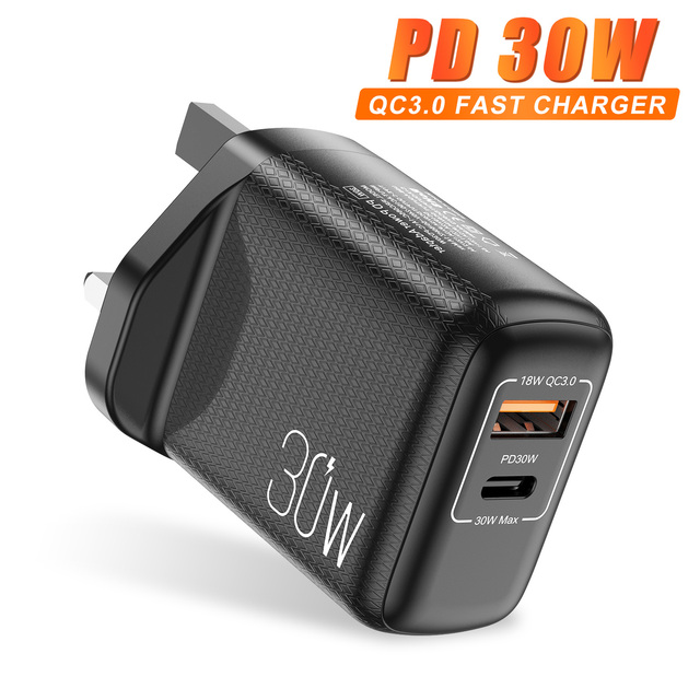 Quick Charge 3.0 QC PD 30W Charger PD3.0 QC3.0 USB Type C Fast Charger  Phone PD Charger