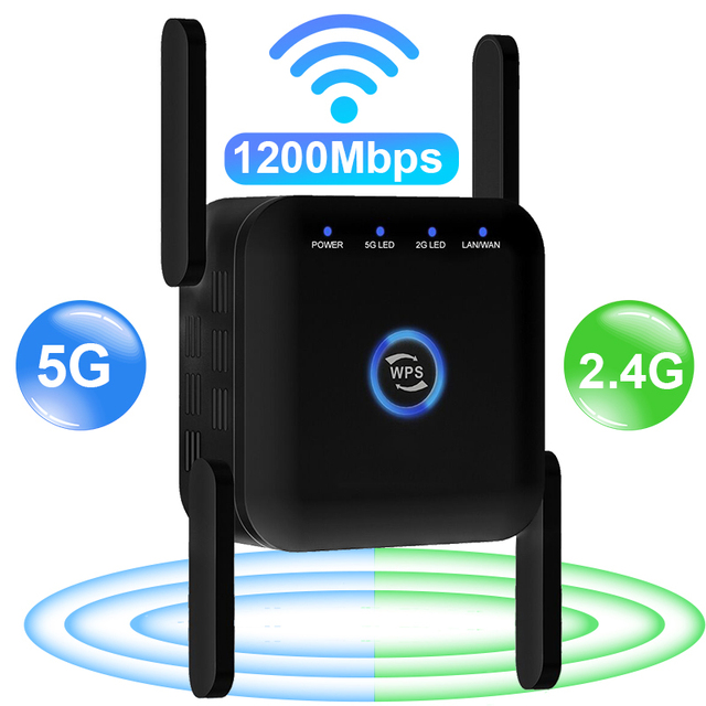 5G Repeater WiFi Long Range Wifi Extender Wireless Router Signal Wi fi Amplifier 1200Mbps Network Wi-fi Booster Wi-fi Repeater