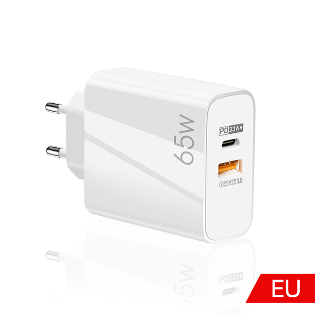 PD 65W GaN Fast Charger Portable Quick Charge QC3.0 USB Type C Charger For MacBook Laptop iPad Phone