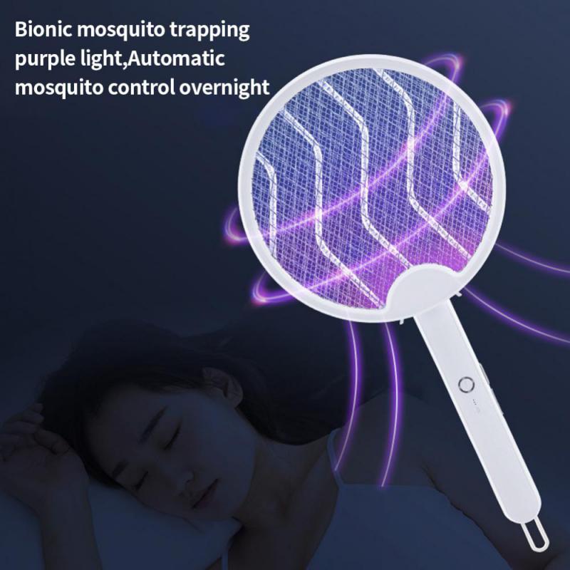 2 In1 Foldable Electric Mosquito Killer 3200V Mosquito Swatter USB Rechargeable Summer Anti Mosquito Repellent Bug Zapper