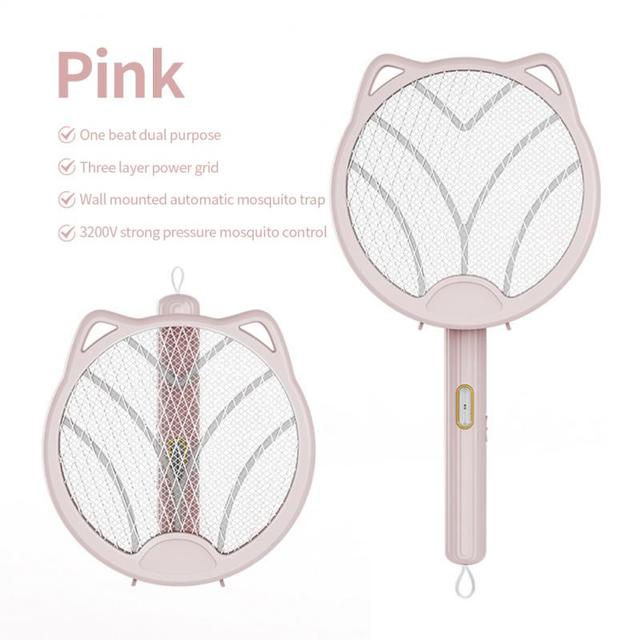 2 In1 Foldable Electric Mosquito Killer 3200V Mosquito Swatter USB Rechargeable Summer Anti Mosquito Repellent Bug Zapper