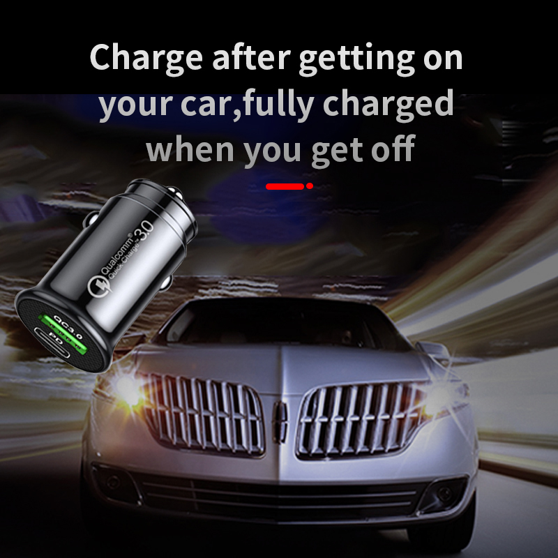 USB C Car Charger QC 3.0 48W 3A Type PD Fast Charging Car Charger For iPhone 12 13 Pro Xiaomi Huawei Samsung OPPO Car Charger