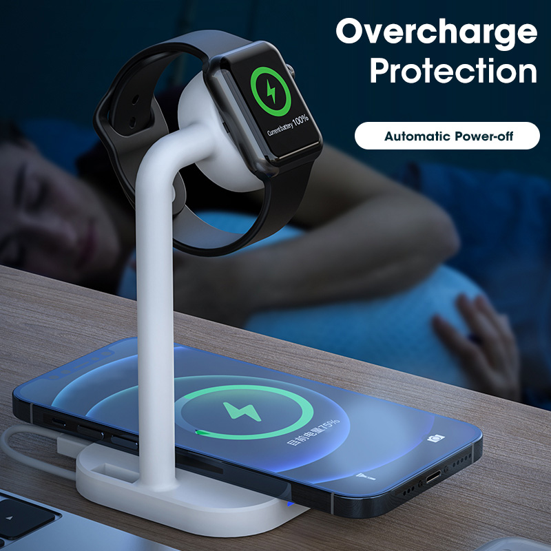 For Apple Watch SE 6 7 3 In 1 Qi Wireless Charger Stand Airpods Pro 15W Fast Charging Dock Station For iPhone 14 13 12 11 XS XR X 8 Fast Charging Adapter