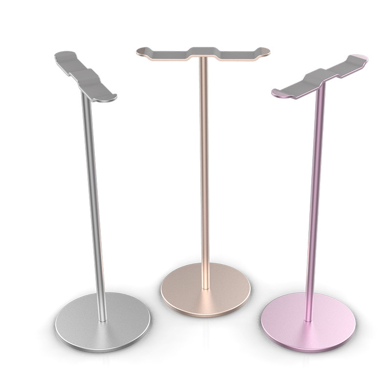 Curved Aluminum Headphone Stand Rack Sturdy Metal Gaming Headset Earphone Holder Hanger with Solid Base for Table Desk Display