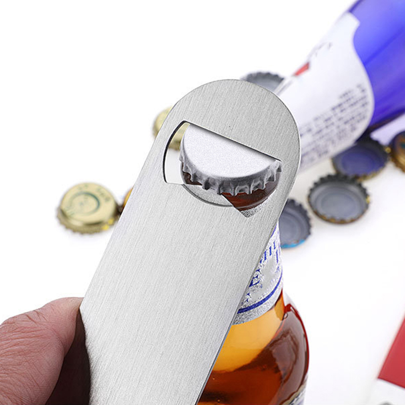 Mini Beer Bottle Opener  Durable Remover Bar Blade Kitchen Tool Stainless Steel Flat Speed Bottle Cap Opener Wine Accessories