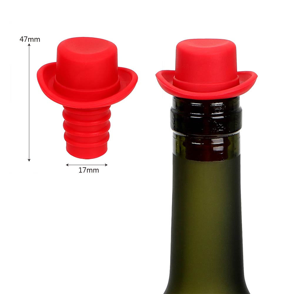 Funny Silicone Bottle Plug Beer Soda Cork Wine Stopper Bar Tools Kitchen Bar Supplies Formal Hat Bottle Cap Cover