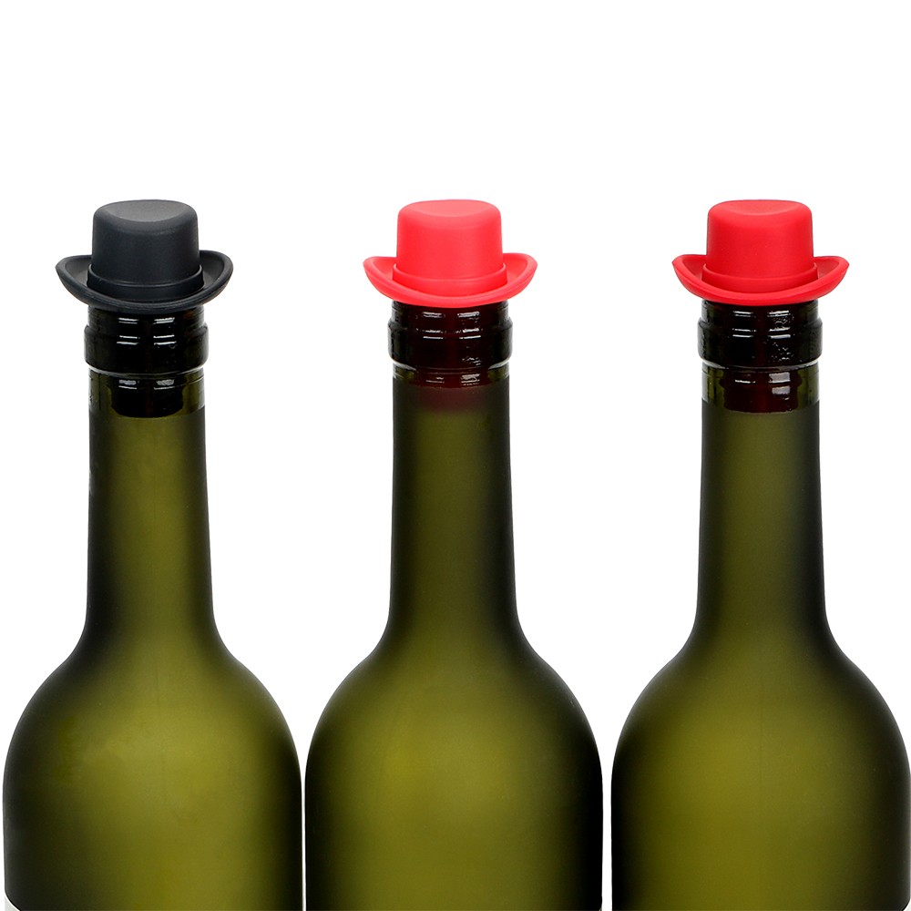 Funny Silicone Bottle Plug Beer Soda Cork Wine Stopper Bar Tools Kitchen Bar Supplies Formal Hat Bottle Cap Cover