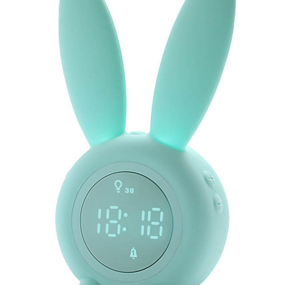 Cute Rabbit Table Clock Digital for Children Sleep Alarm Household Supplies LED Smart Bedside Kid  Night Light Wake Up Clocks