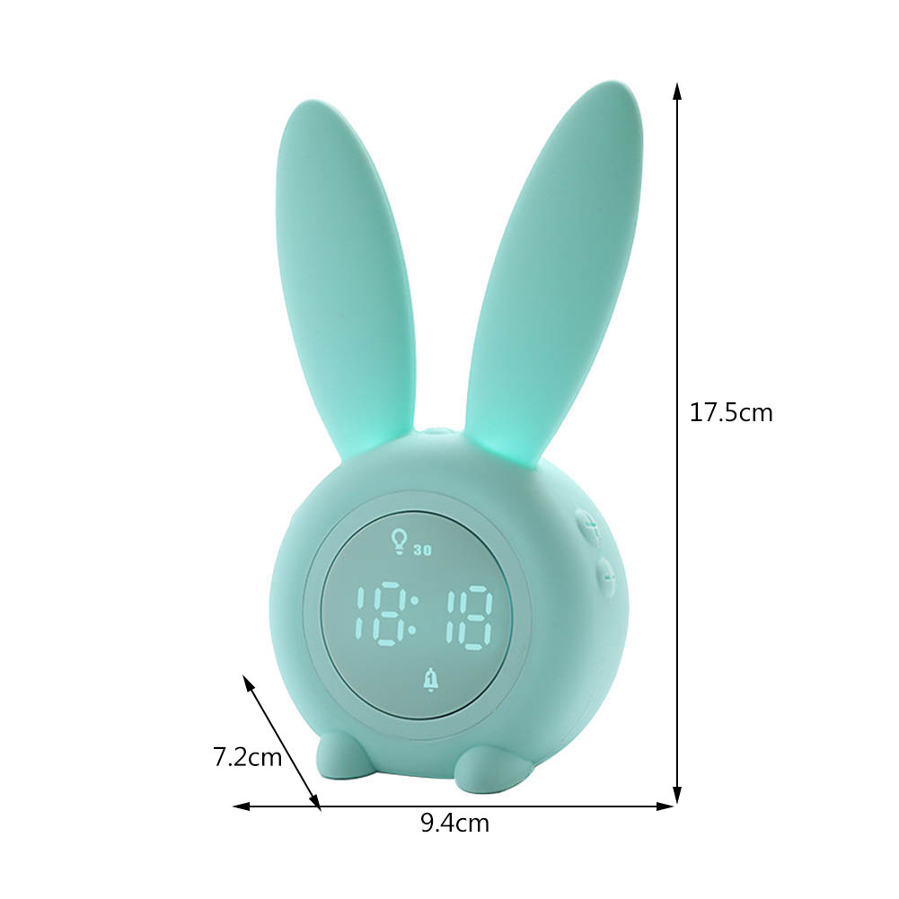 Cute Rabbit Table Clock Digital for Children Sleep Alarm Household Supplies LED Smart Bedside Kid  Night Light Wake Up Clocks