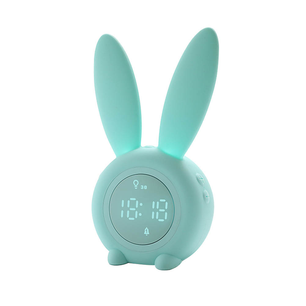 Cute Rabbit Table Clock Digital for Children Sleep Alarm Household Supplies LED Smart Bedside Kid  Night Light Wake Up Clocks