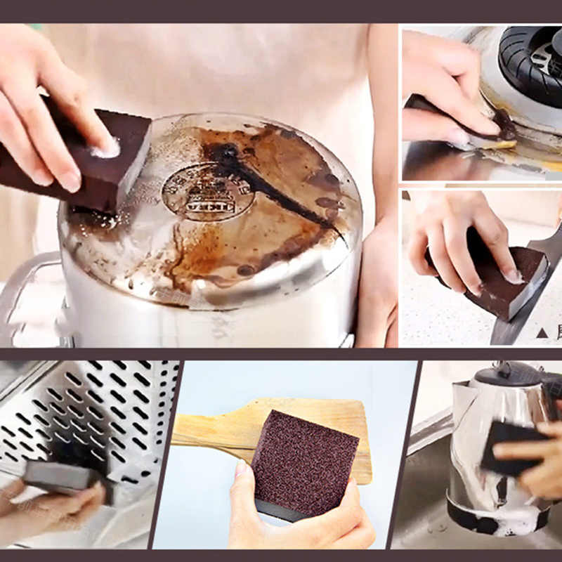 5pcs Magic Sponge Eraser Carborundum Removing Rust Cleaning Brush Descaling Clean Rub for Cooktop Pot Kitchen Sponge