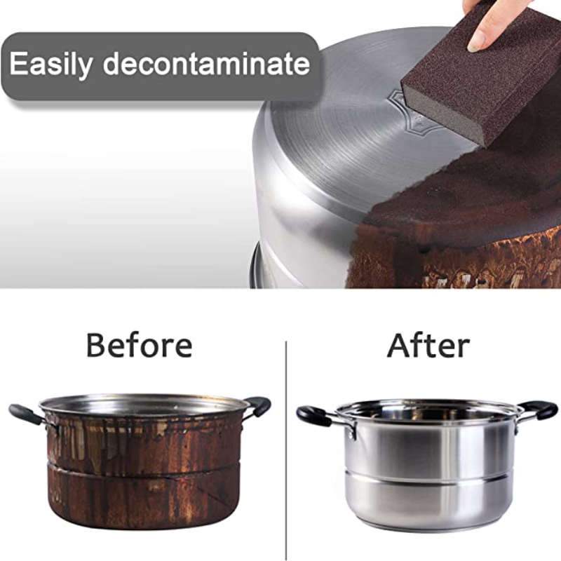 5pcs Magic Sponge Eraser Carborundum Removing Rust Cleaning Brush Descaling Clean Rub for Cooktop Pot Kitchen Sponge