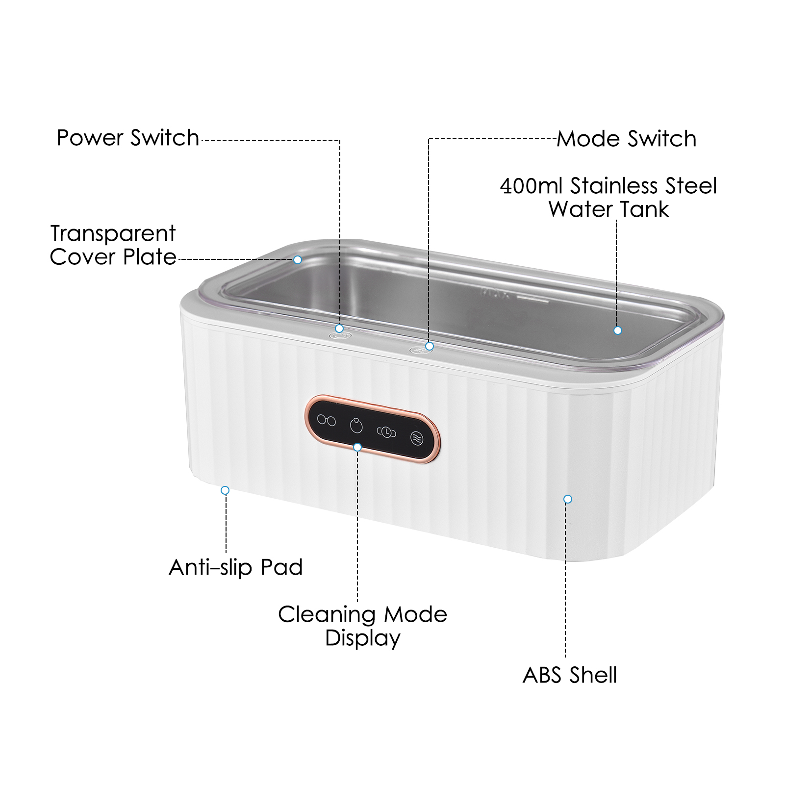 Ultrasonic Cleaning Machine 45000Hz High Frequency Vibration Ultrasonic Jewelry Cleanser Wash Cleaner for Eyeglasses Dentures