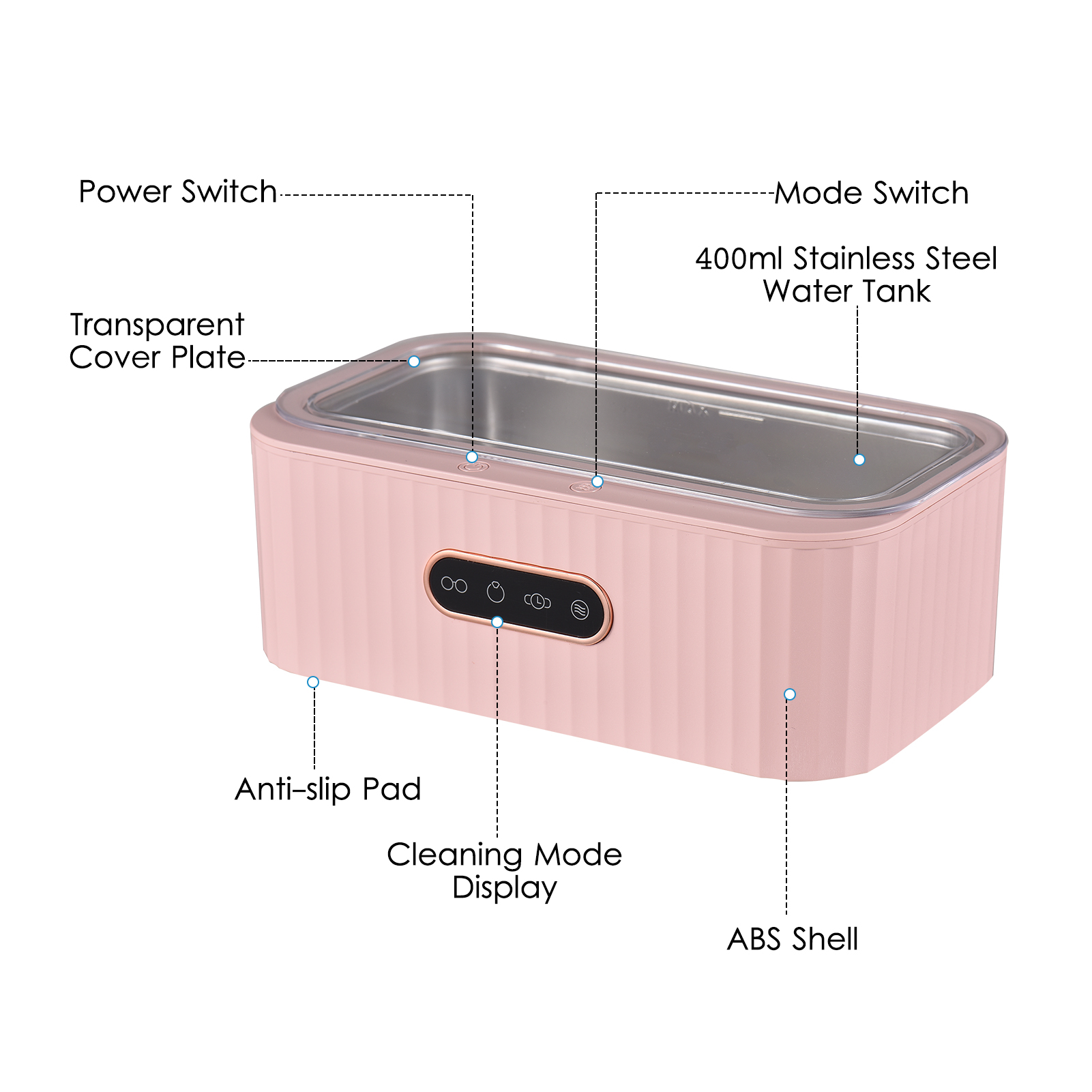 Ultrasonic Cleaning Machine 45000Hz High Frequency Vibration Ultrasonic Jewelry Cleanser Wash Cleaner for Eyeglasses Dentures