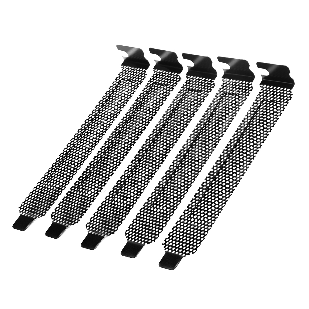 Hard Steel Black Mesh PCI Chassis Slot Covers Bracket Dust Filter With Screws Blanking Plate For PC Computer