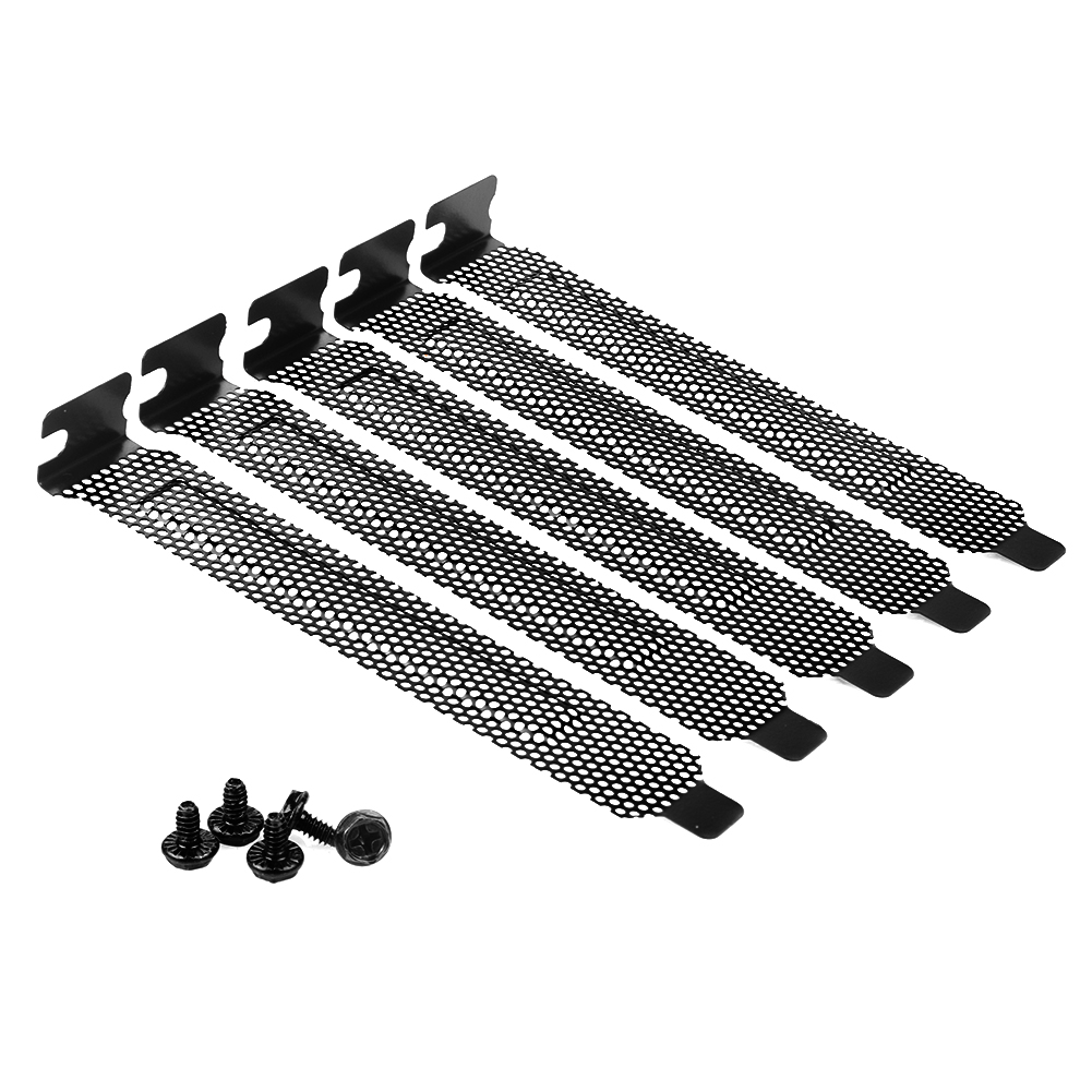 Hard Steel Black Mesh PCI Chassis Slot Covers Bracket Dust Filter With Screws Blanking Plate For PC Computer