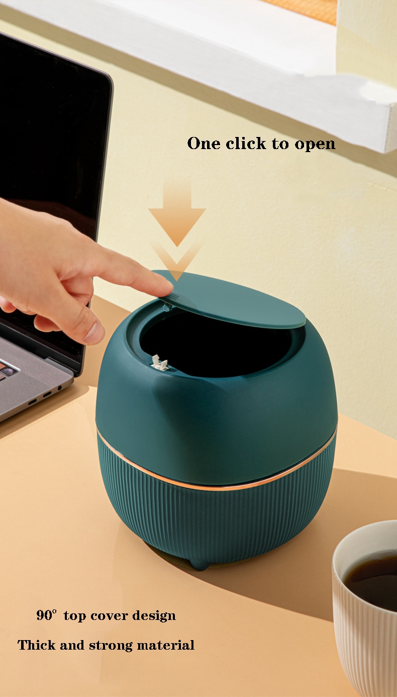Fashion Desktop Trash Can Creative Luxury Dustbin Bin Household Mini Bedside Waste Bin Tea Table Small Garbage Bucket