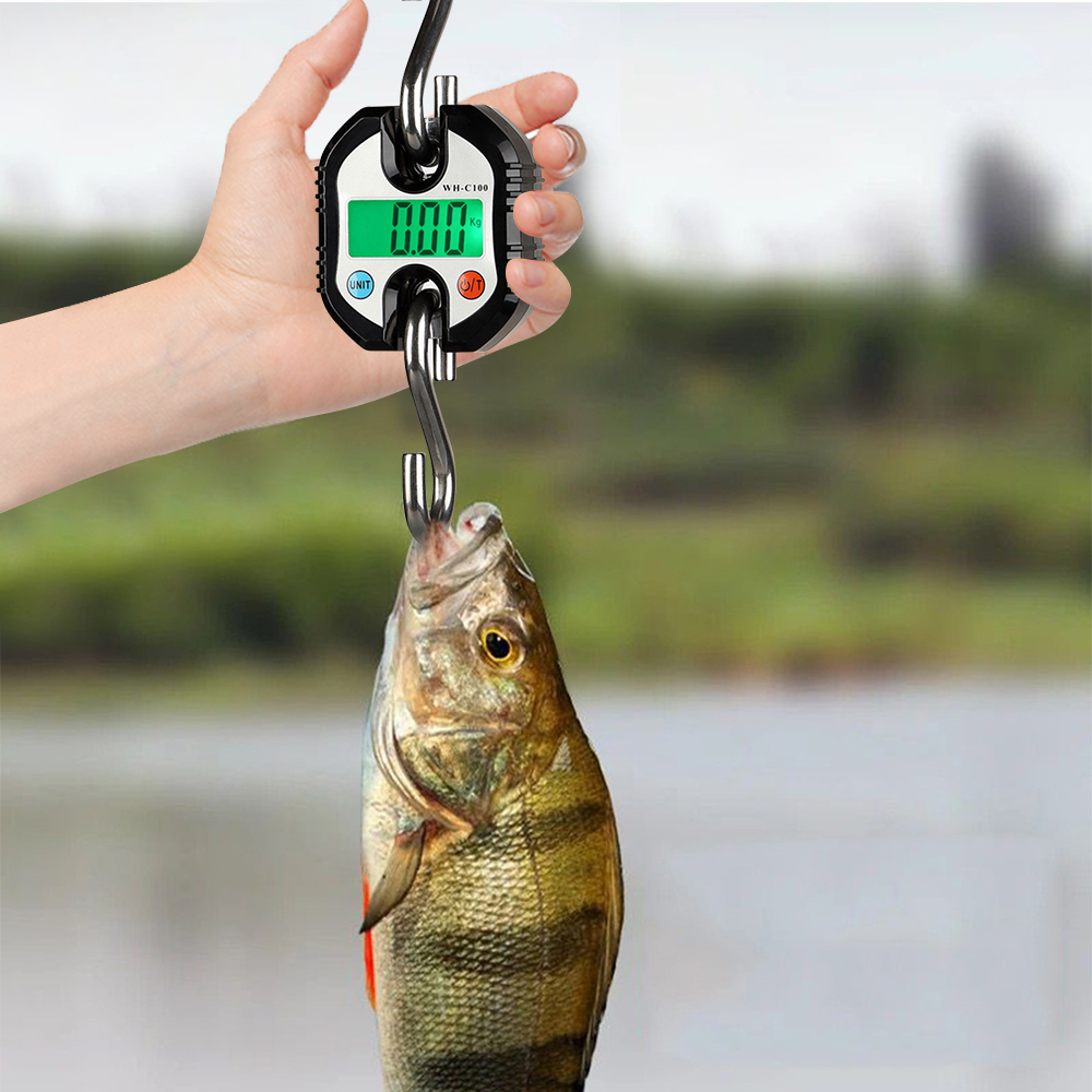 Digital Hanging Scale 150kg Crane Scale LCD Backlight Steel Hook Scales for Farm Fishing Hunting Food Market Outdoor Work