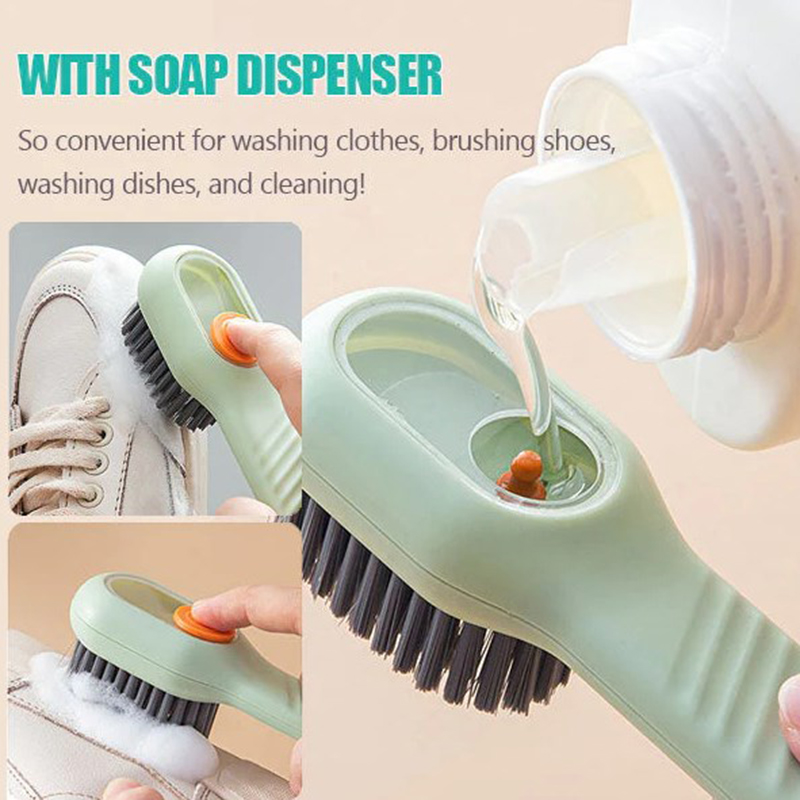 Soft-bristled Liquid Shoe Brush Multifunctional Automatic Liquid Discharge for Footwear and Clothes Wash Home Cleaning Appliance
