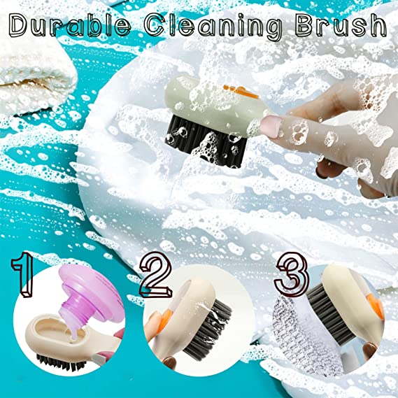 Soft-bristled Liquid Shoe Brush Multifunctional Automatic Liquid Discharge for Footwear and Clothes Wash Home Cleaning Appliance