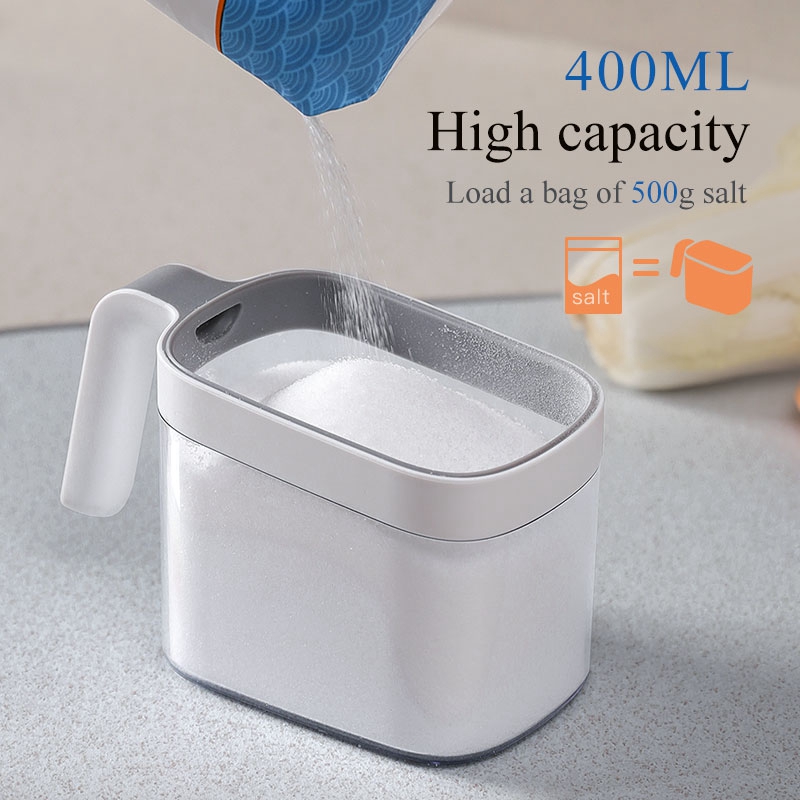 Kitchen Wall Mount Spice Rack Sugar Bowl Salt Shaker Spice Container Boxes With Spoons Organizer Kitchen Utensils Storage Sets