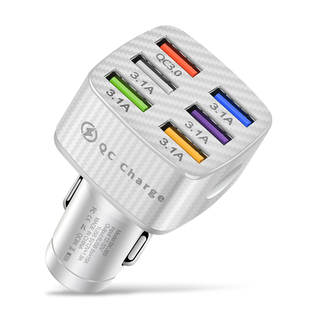 5 Ports USB Car Charge 48W Quick 15A  Fast Charging For iPhone 12 Xiaomi Huawei Mobile Phone Charger usb charger car charger