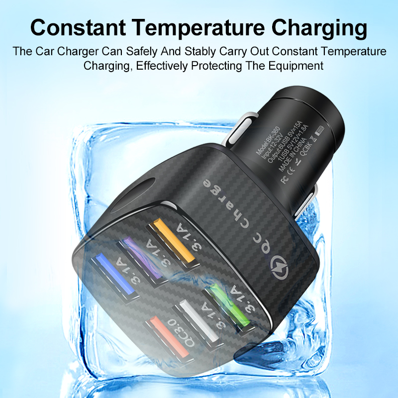 5 Ports USB Car Charge 48W Quick 15A  Fast Charging For iPhone 12 Xiaomi Huawei Mobile Phone Charger usb charger car charger