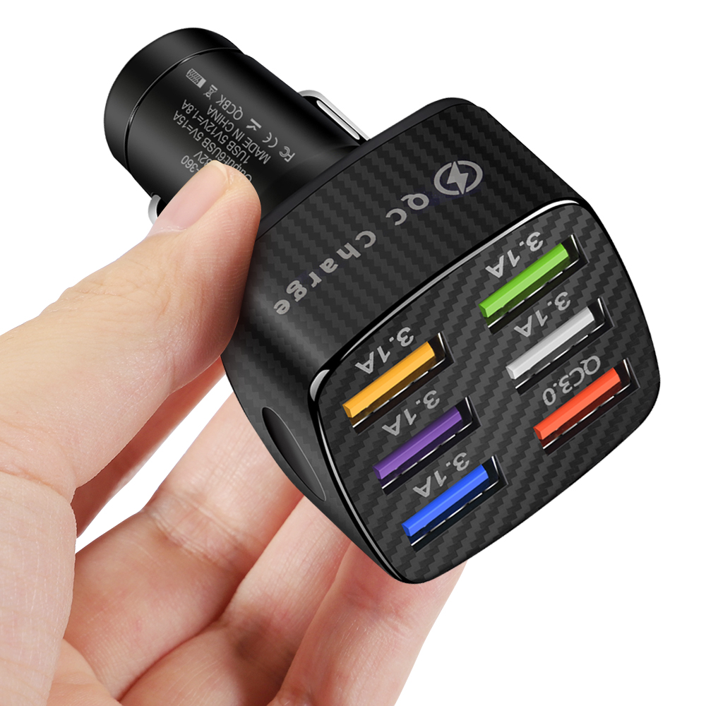 5 Ports USB Car Charge 48W Quick 15A  Fast Charging For iPhone 12 Xiaomi Huawei Mobile Phone Charger usb charger car charger