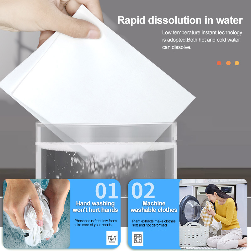 90pcs Laundry Tablets Concentrated Washing Powder Underwear Detergent Sheet Laundry Bubble Paper Clothing Cleaning Product
