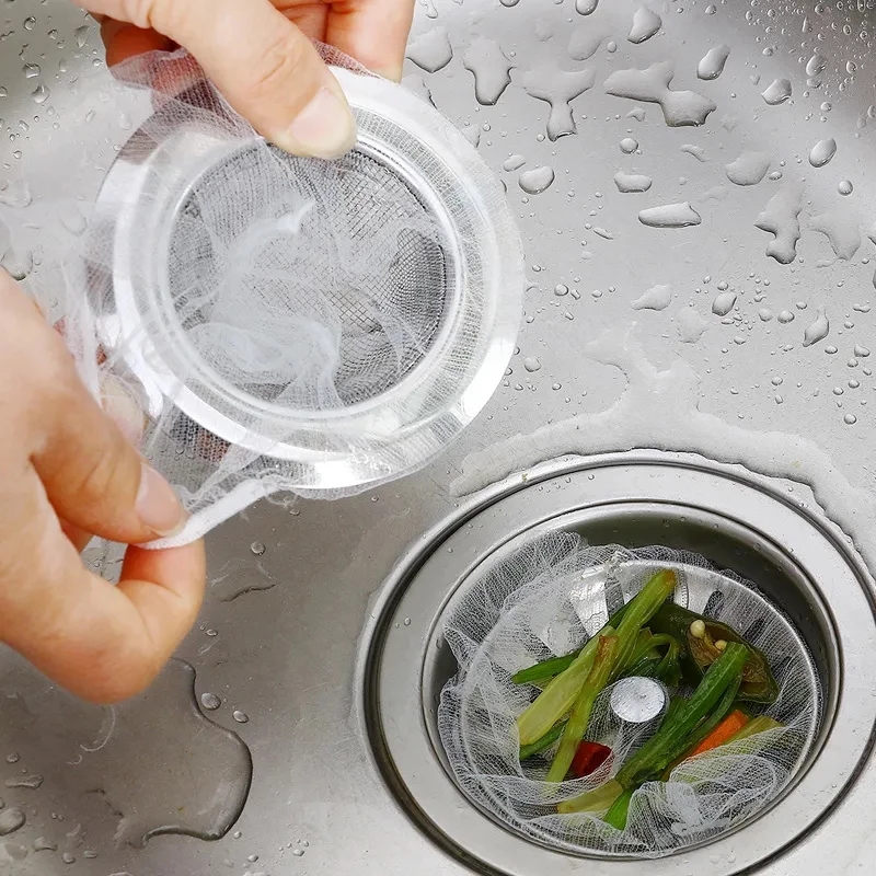 30PCS Disposable Sink Filter Mesh Bag Strainer Waste Filter Drainage Hole Garbage Bag Kitchen Bathroom Clean Supplies New