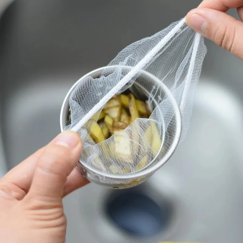 30PCS Disposable Sink Filter Mesh Bag Strainer Waste Filter Drainage Hole Garbage Bag Kitchen Bathroom Clean Supplies New
