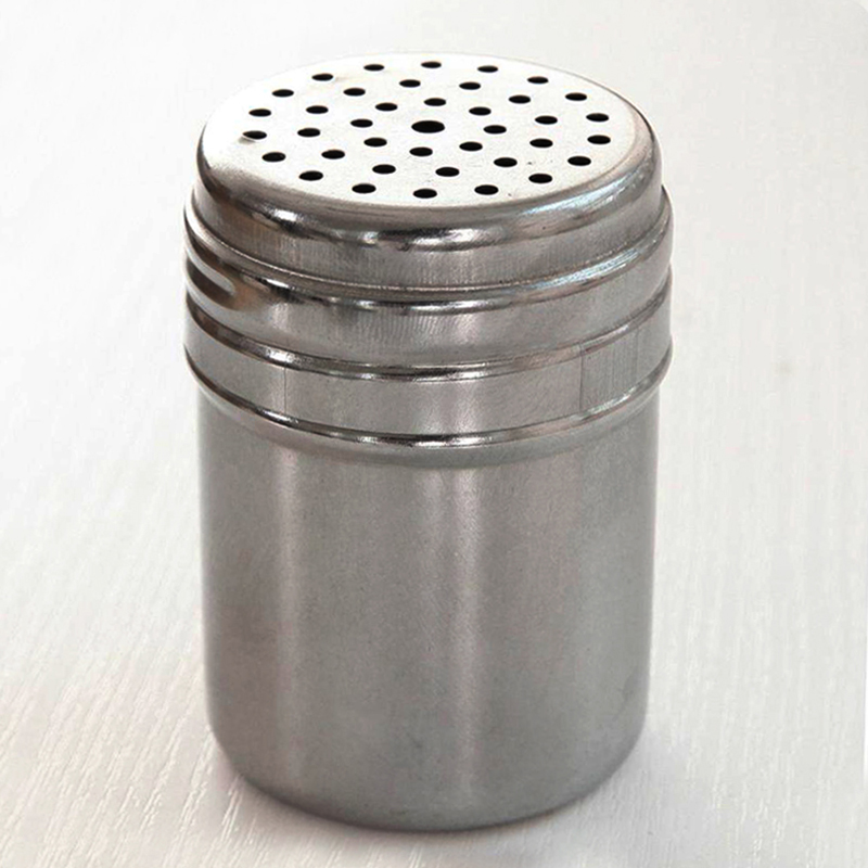 Stainless Steel Spice Jar Dredge Salt Sugar Spice Pepper Shaker Seasoning Can Rotating Cover Multi-purpose Kitchen Tool