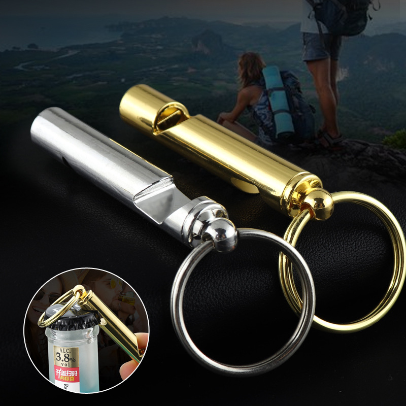New creative stainless steel flute beer bottle opener kitchen tools bar party supplies men's key chain exquisite pendant