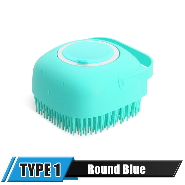 Soft Silicone Pet Massager Brush Bathroom Shampoo Bath Massage Dispenser For Dogs Cats Puppy Safety Tools Grooming Shower Brush