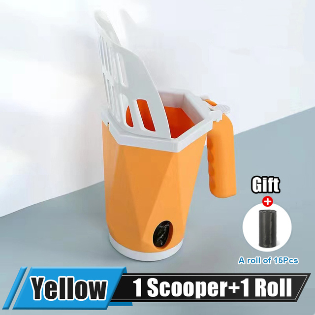 Cat Litter Scooper Large Capacity Built-in Poop Bag Cats Shovel Kitty Self-Cleaning For Toilet Tray Box Clean Tool Pet Supplies