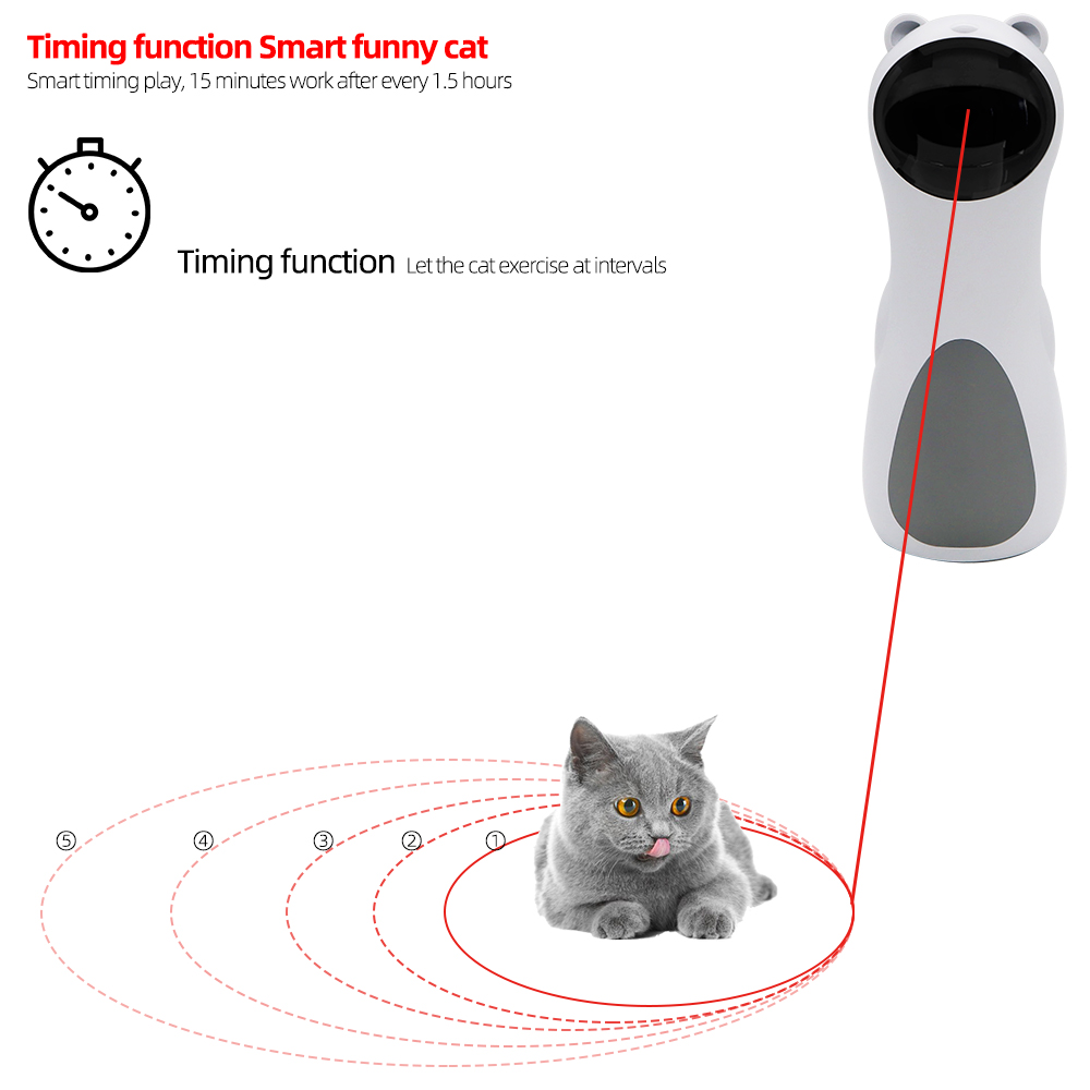 Automatic Cat Toys Interactive Smart Teasing Pet LED Laser Funny Toy Multi-Angle Exercise Training Entertaining Toys for Cat 50%