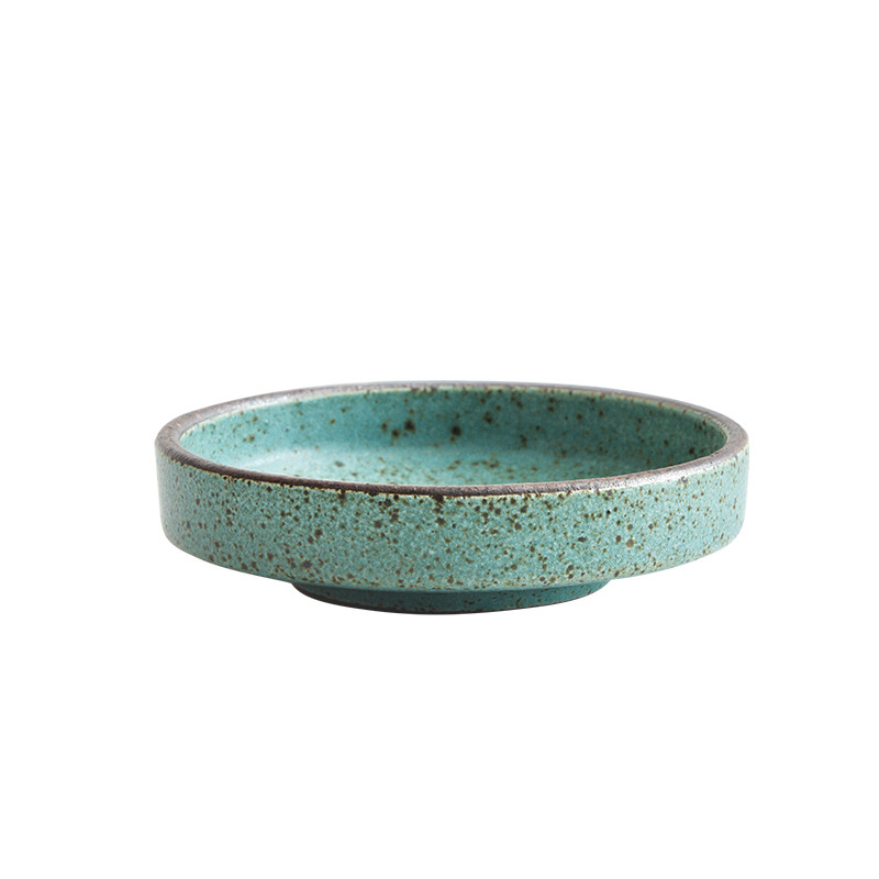 1pcs Retro Style Creative Ceramic  Pottery Round  Ceramic Small Seasoning Dish Wholesale Bowl Clay Wasabi Soy Sauce Dish  Candy