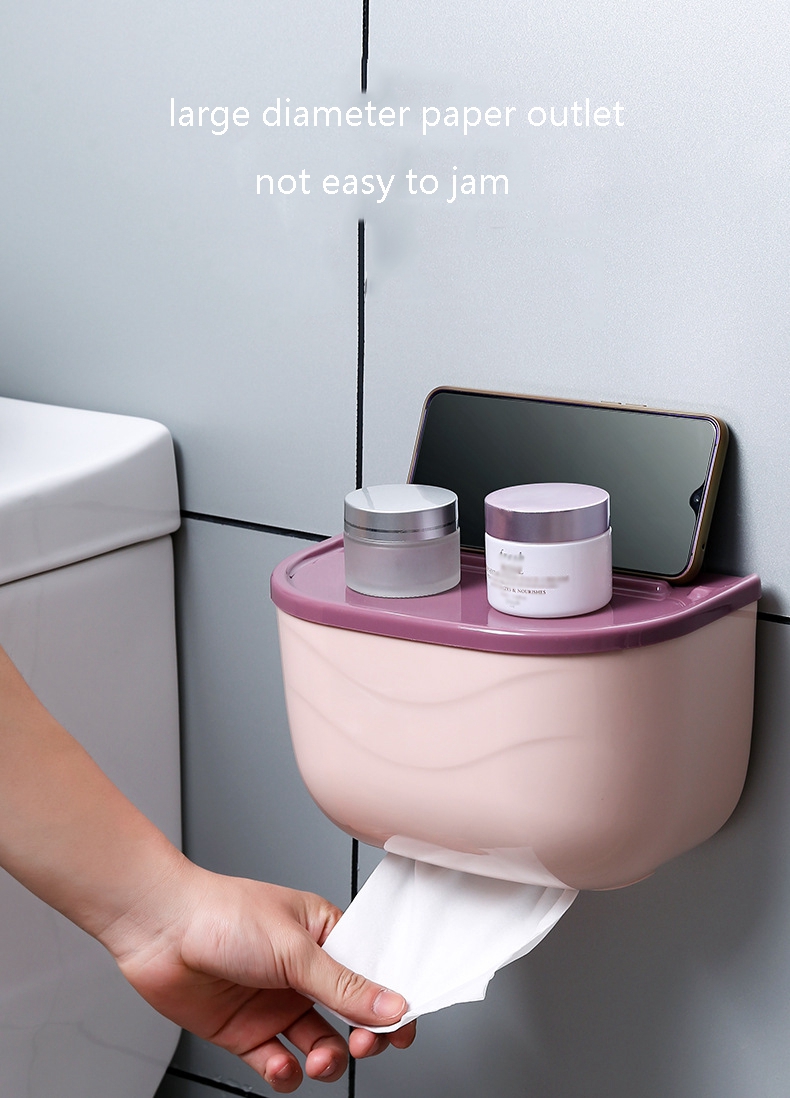 Toilet Paper Holder Waterproof Wall Mounted Toilet Paper Tray Roll Paper Tube Storage Box Tray Tissue Box Shelf Bathroom Product