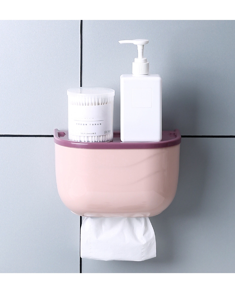 Toilet Paper Holder Waterproof Wall Mounted Toilet Paper Tray Roll Paper Tube Storage Box Tray Tissue Box Shelf Bathroom Product