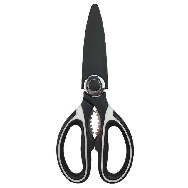 Multifunctional Stainless Steel Chicken Bone Meat Cutting Scissors Kitchen Scissors Plastic Handle Nutcracker Bottle Opener Tool