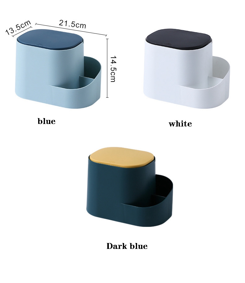 Creative Desktop Trash Can Home Living room Office Push-type storage Small Paperbasket With lid Plastic Trash Can