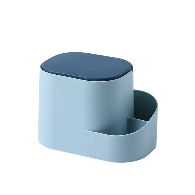 Creative Desktop Trash Can Home Living room Office Push-type storage Small Paperbasket With lid Plastic Trash Can
