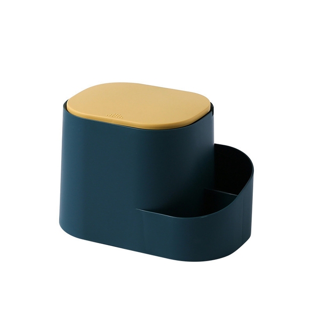 Creative Desktop Trash Can Home Living room Office Push-type storage Small Paperbasket With lid Plastic Trash Can