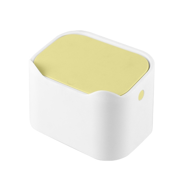 Cute Desktop Trash Can Household Table Simple Modern Creative Push Type Debris Plastic Trash Can Debris Storage Box